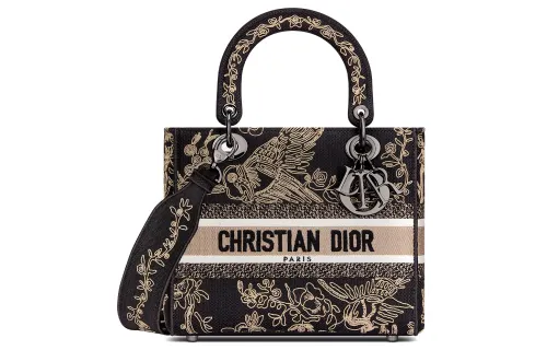 DIOR Lady D Lite Embroidery Handbag Tote Bag, Shopping Bag, Handbag Women's