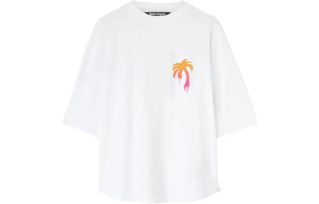 PALM ANGELS Sprayed Palm Logo Over T Shirt