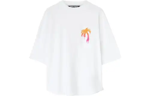PALM ANGELS Sprayed Palm Logo Over T Shirt