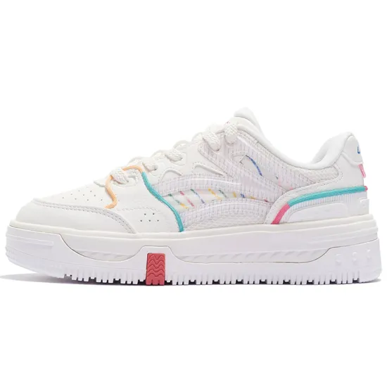 LINING Skateboard Shoes Women's Low-Top Mist White
