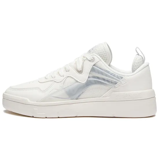 LiNing Wave Lite Low Top Skateboard Shoes Women's White Gray