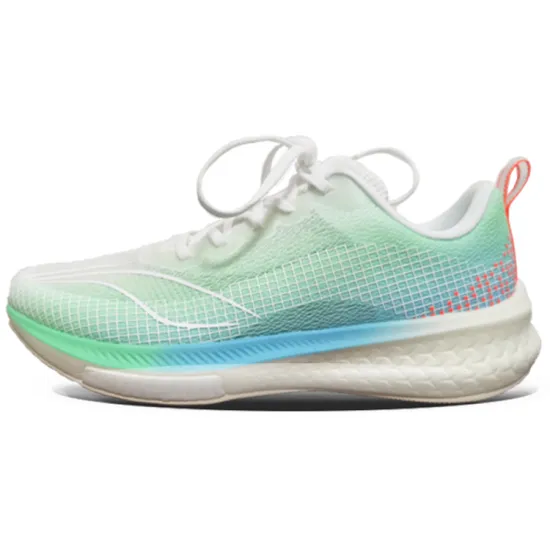 LiNing Red Hare 5 Pro Breathable Low-Top Running Shoes Men's White Fluorescent Emerald Green