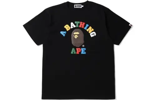 Bape Multi Color Letters College Tee