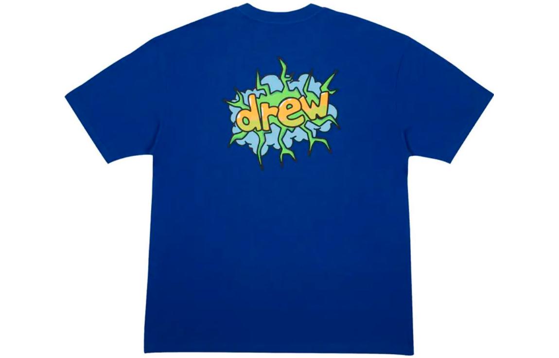 Drew house Hummingbirds Summer Collection T Shirts Unisex Blue Crew Neck Moderate Straight Fit