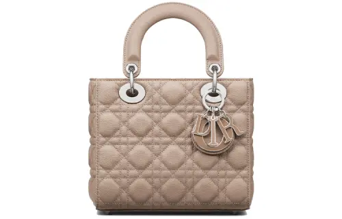 DIOR Lady Dior Cow Leather Handbag, Shoulder Bag, Crossbody Bag, Handbag Small Women's Hazelnut