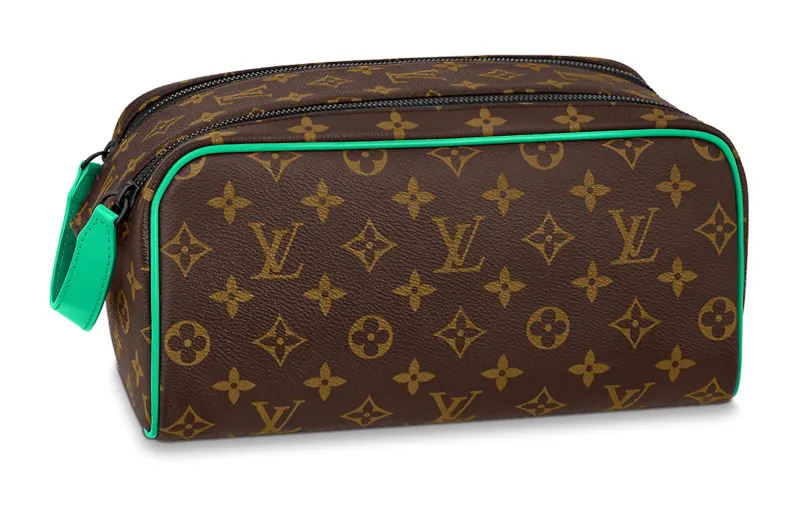 LOUIS VUITTON Dopp Kit Coated Canvas With Cow Leather Toiletry Bag Regular Men's Brown