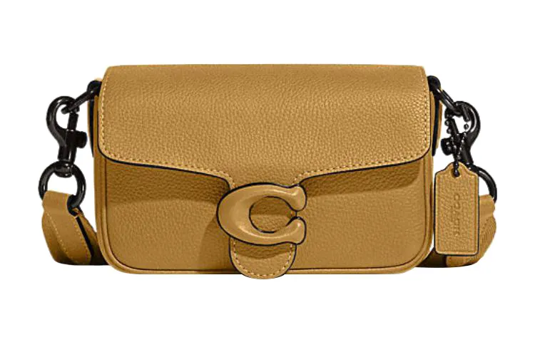 COACH Tabby Cow Leather Shoulder Bag, Crossbody Bag Small Women's Earth Yellow