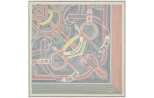 HERMES Eperon D'Or Silk Scarves Women's