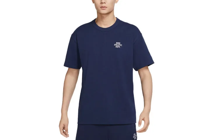 Nike T-Shirts Men's Dark Navy Blue Crew Neck Moderate