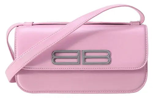 Balenciaga Gossip Cow Leather Shoulder Bag, Portable Crossbody Bag Small Women's Light Pink