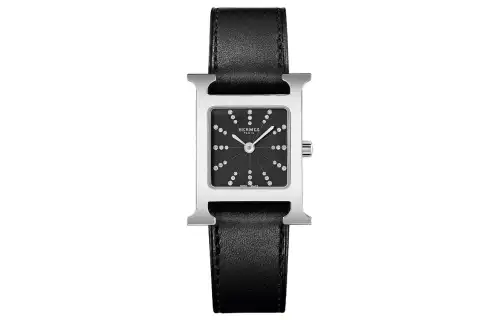HERMES Heure H Wrist Watches Quartz Movement 21mm*22mm Black Dial Women's Watch 30m Water Resistant