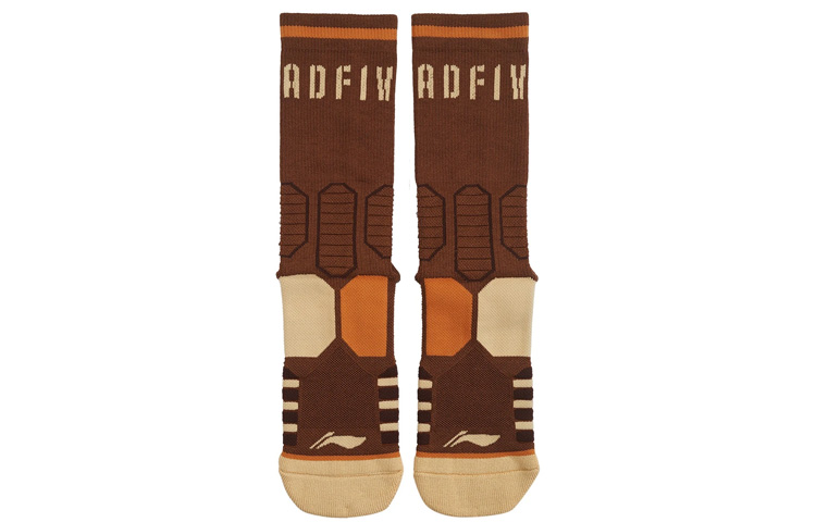 Li Ning BADFIVE Crew Socks Unisex 1 Set 2 Pack Brown