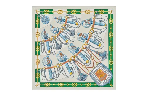 HERMES Silk Scarves Women's Green