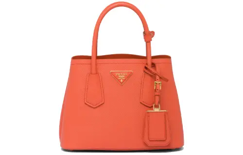 PRADA Saffiano Leather Shoulder Bag, Crossbody Bag, Handbag Mini Women's Orange