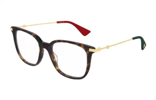 GUCCI Bee Plate And Metal Butterfly Prescription Glasses Women's Leopard Print/Gold