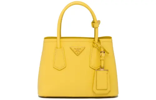 PRADA Leather Shoulder Bag, Crossbody Bag, Handbag Mini Women's Sunlight Yellow