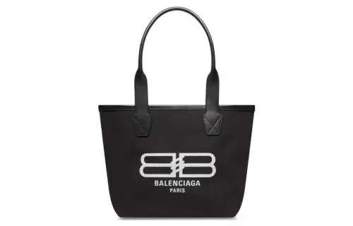 Balenciaga Cotton Canvas Tote Bag, Shopping Bag, Shoulder Bag, Handbag Small Women's Black