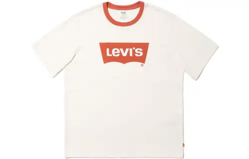 Levis T Shirts Men's White Crew Neck Moderate Straight Fit