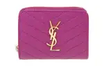 SAINT LAURENT Monogram Embossed Calfskin Wallet Women's