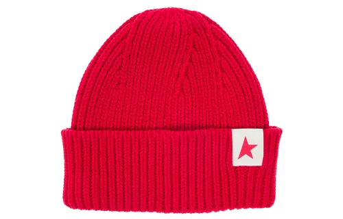 logo-patch ribbed beanie