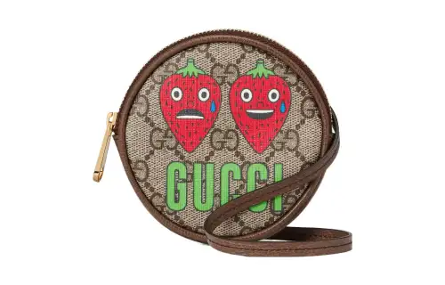 GUCCI Canvas With Leather Coin Purse Men's Ebony
