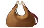 GUCCI Attache Suede Crossbody Bag, Shoulder Bag Women's Brown