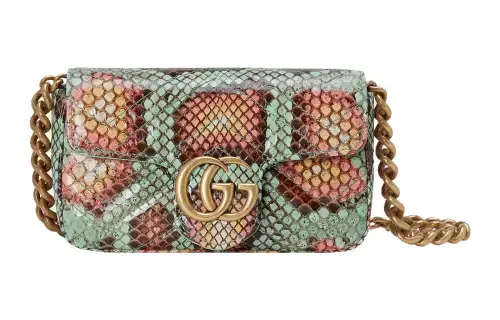 GUCCI GG Marmont Python Skin Fanny Pack, Shoulder Bag Women's