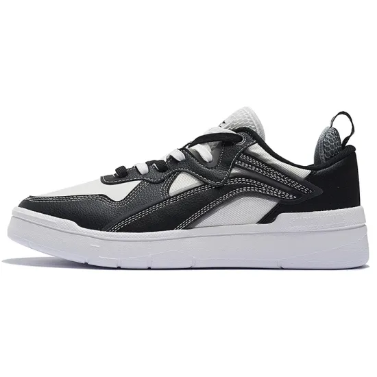 LINING Wave Skateboard Shoes Men Low-Top Black White