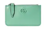 GUCCI Marmont Leather Card Holder Women's Mint Green