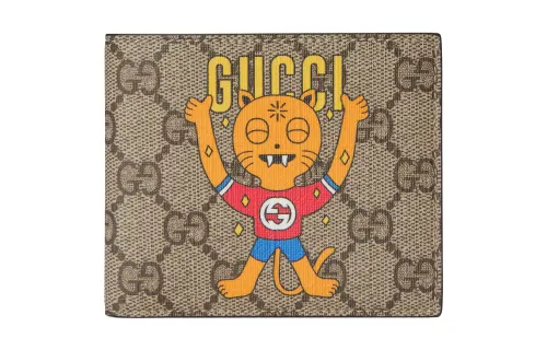 GUCCI Supreme Canvas Wallet Men's Ebony