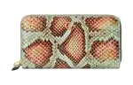 GUCCI GG Marmont Python Skin Wallet Women's Light Green