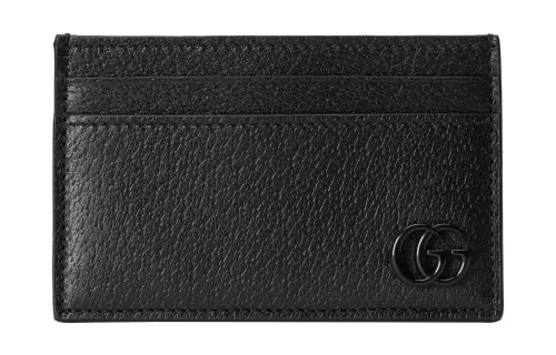 GUCCI GG Marmont Leather Card Holder Regular Men's Black