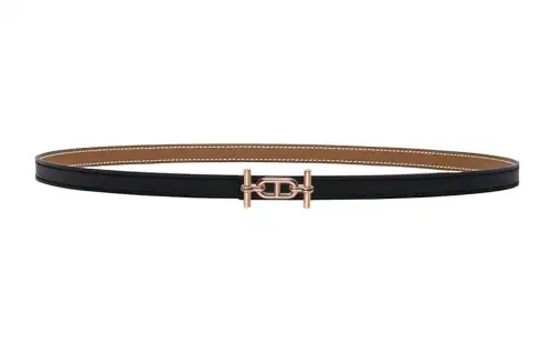HERMES Ancre Calfskin Leather Belts Women's Width 1.3cm