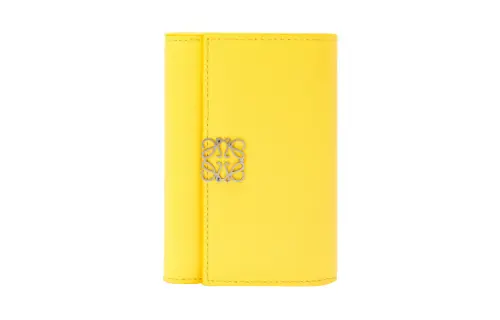 LOEWE Anagram Cow Leather Wallet Small Women's Lemon