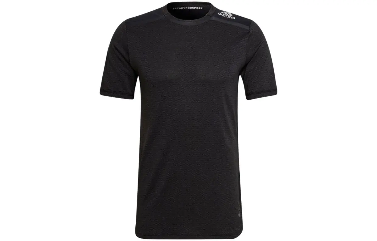 Adidas D4T T-Shirts Men's Black Crew Neck Moderate Straight Fit