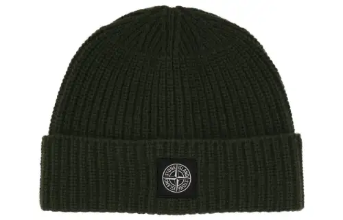 STONE ISLAND Compass Appliqué Virgin Wool Beanie