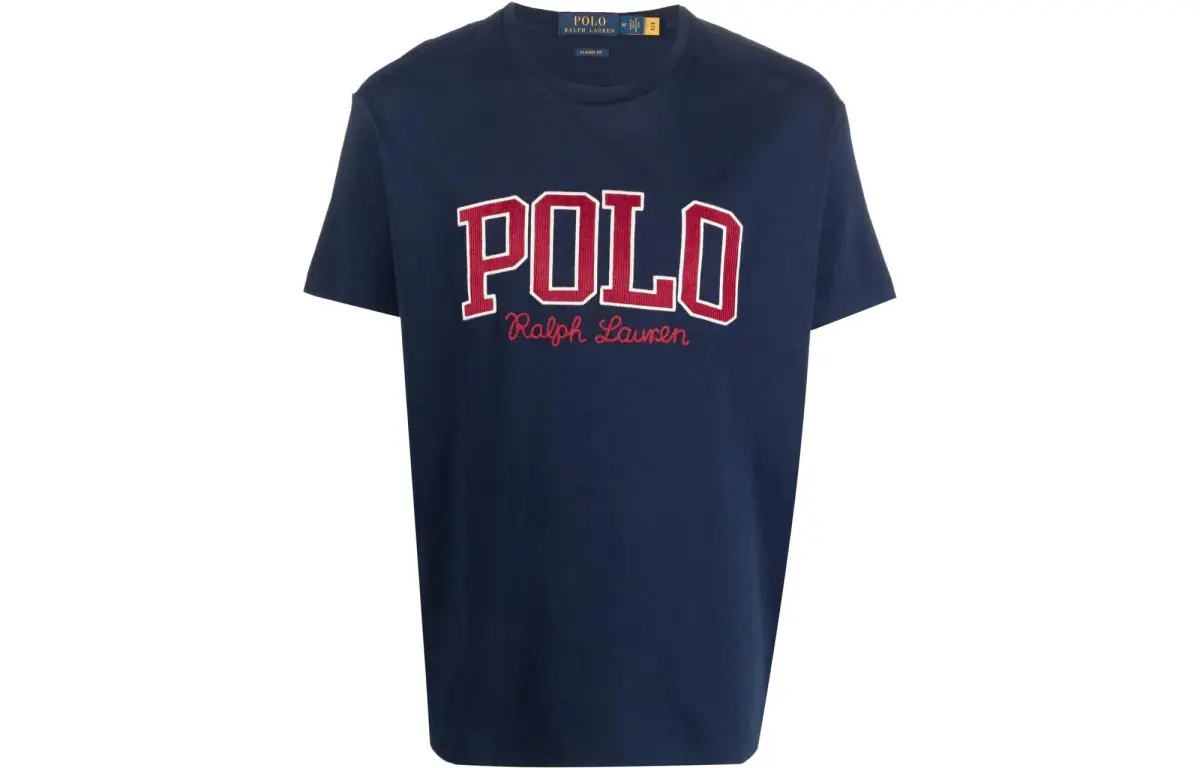 Polo Ralph Lauren T-Shirts Men's Dark Blue Crew Neck Moderate Straight Fit