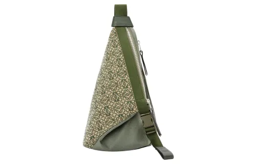 LOEWE Anton Sling In Anagram Jacquard And Canvas Khaki Green