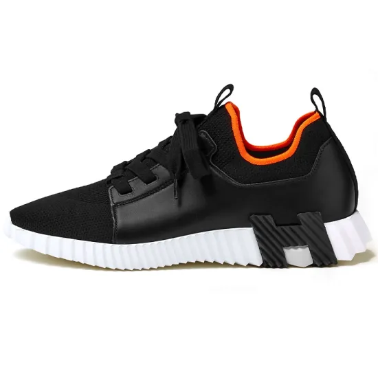 HERMES Bouncing Casual Shoes Men Low-Top Black