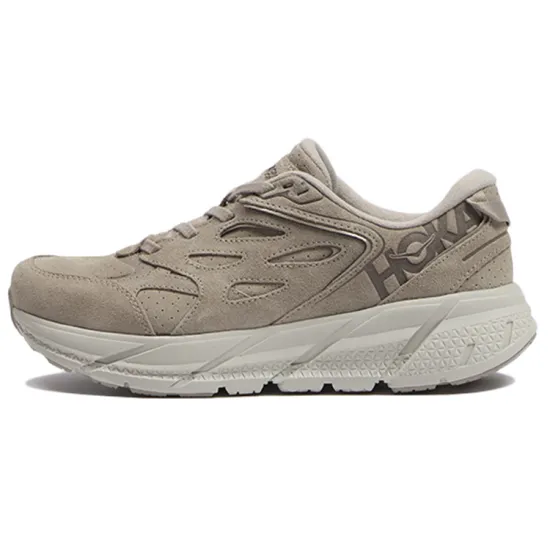 HOKA ONE ONE Clifton L Suede Simply Taupe Pumice Stone All Gender