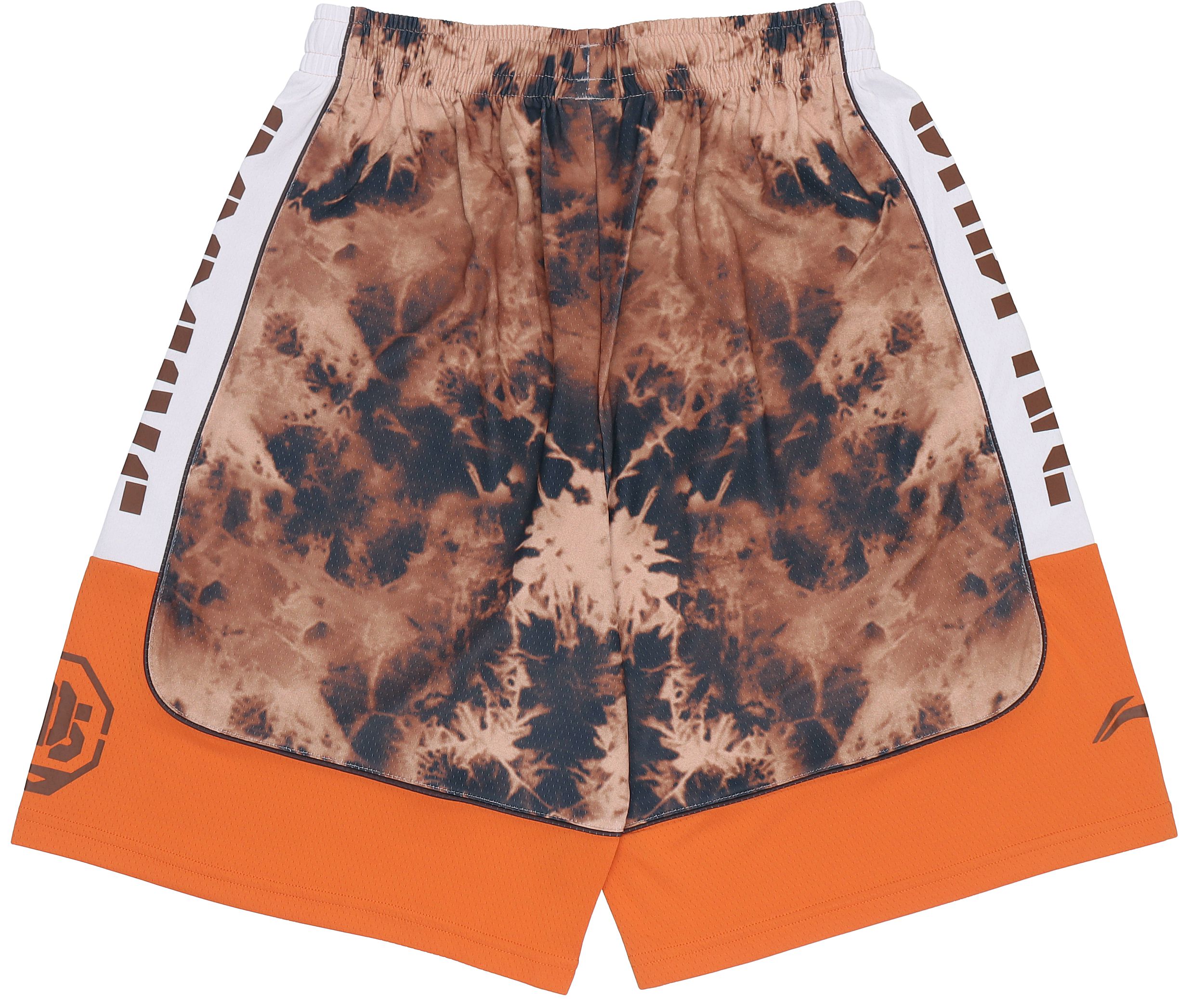 Li Ning Basketball Shorts Men’s Brown Ice Grain All Over Print