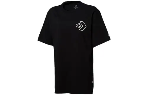 Converse T Shirts Men's Black Crew Neck Moderate Straight Fit