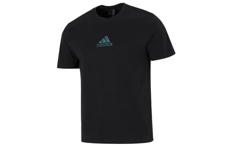 Adidas T-Shirts Men's Black Crew Neck Moderate Straight Fit