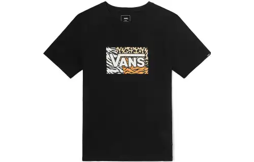Vans T Shirts Unisex Black Crew Neck Moderate Straight Fit