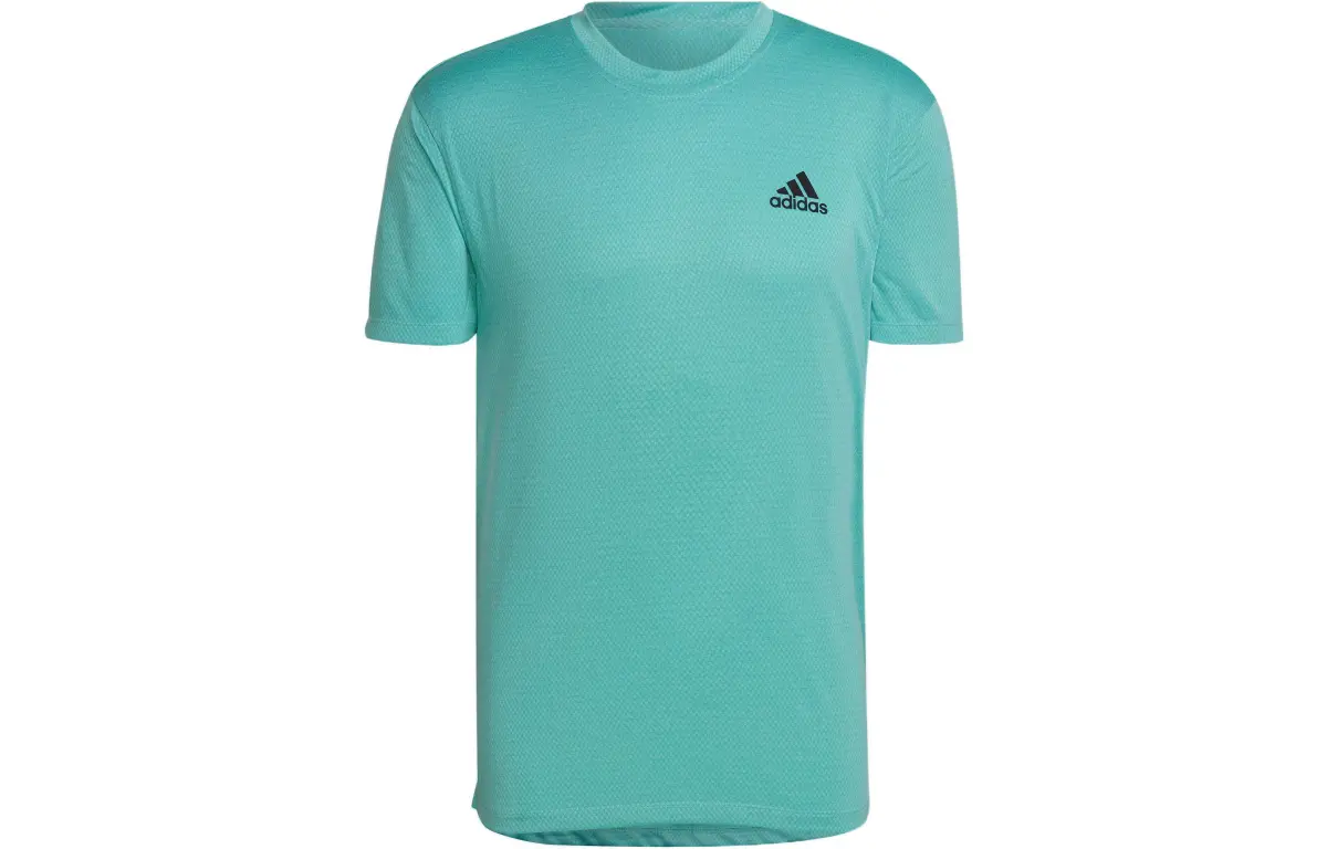 Adidas T-Shirts Men's Green Crew Neck Moderate Straight Fit