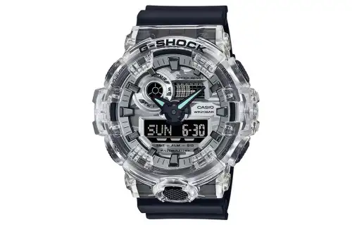 CASIO Unisex Liquid Crystal/Analog Dual Display Series 53.4mm White Watch GA-700SKC-1AJF