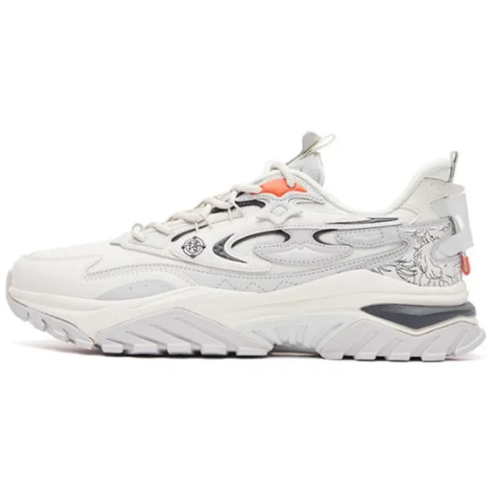 Erke Xun Seal Low-Top Sports Casual Shoes Men's White Gray