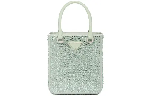 PRADA Fabric Tote Bag, Shopping Bag, Shoulder Bag, Crossbody Bag, Handbag Small Women's Aqua Green