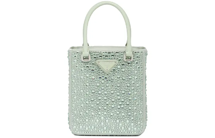 PRADA Fabric Tote Bag, Shopping Bag, Shoulder Bag, Crossbody Bag, Handbag Small Women's Aqua Green