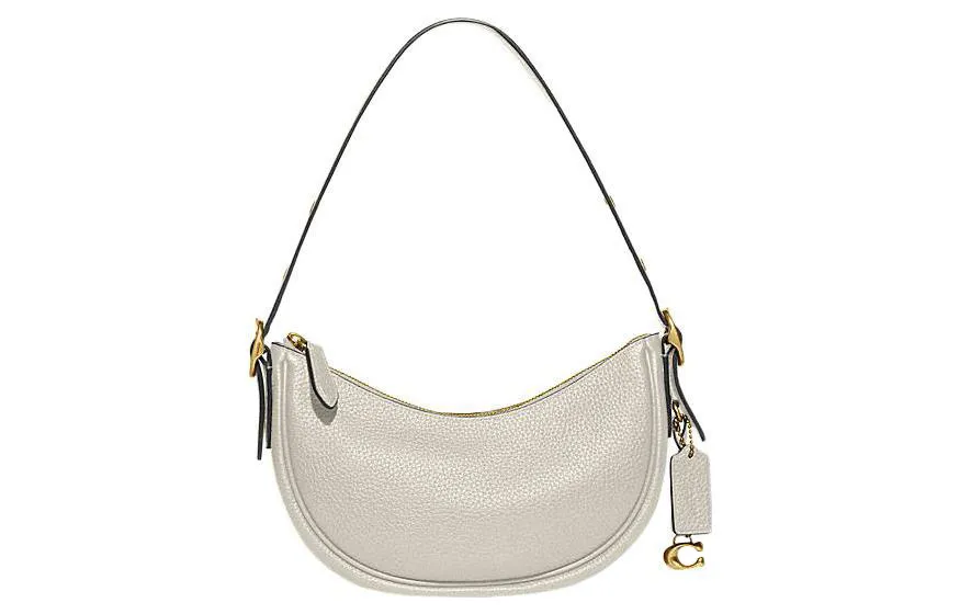 COACH Luna Cow Leather Portable Shoulder Bags Large Women's Chalk White